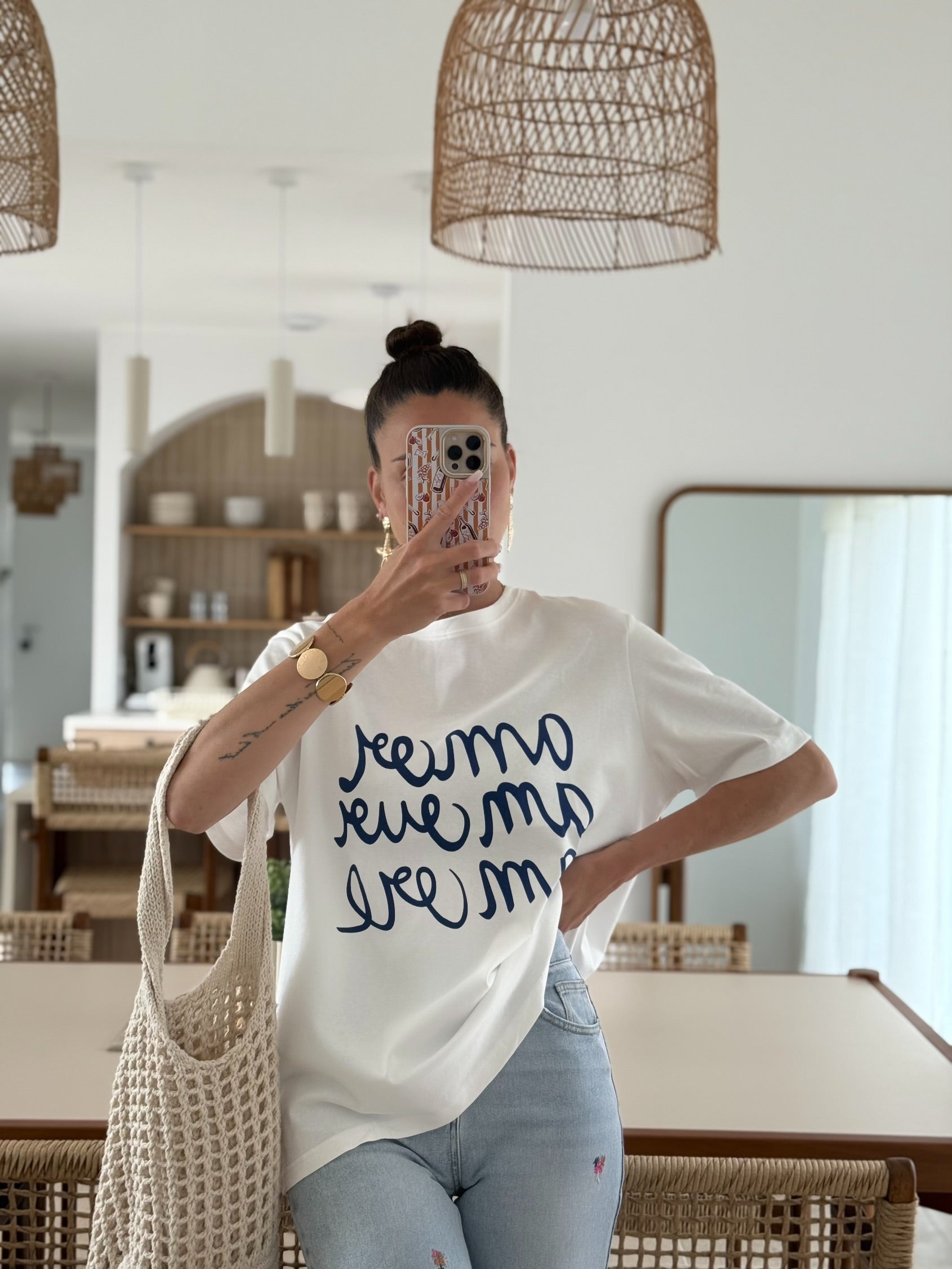 T-shirt oversize « Amore Amour »
