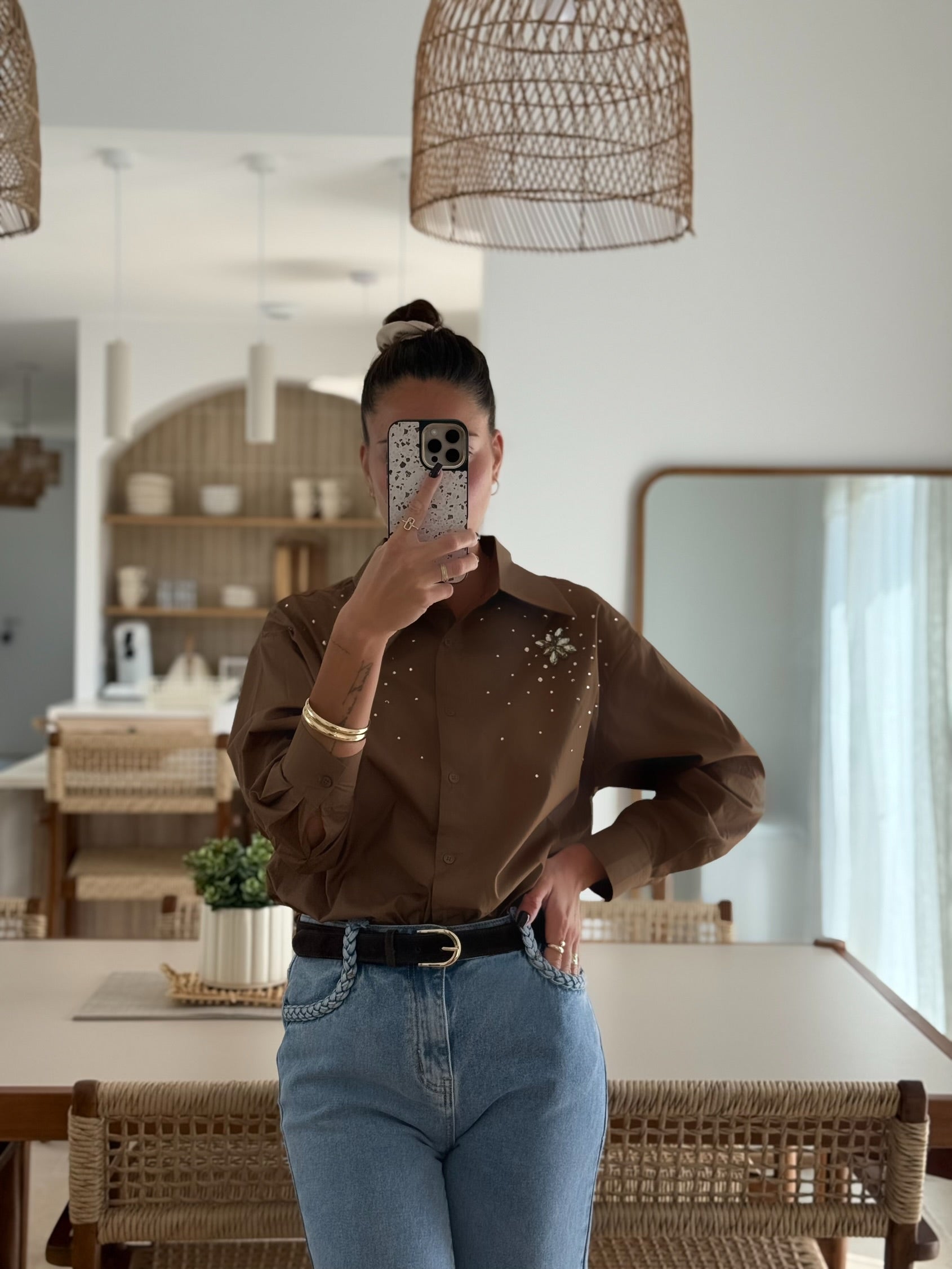Chemise « Chocolat Perles »
