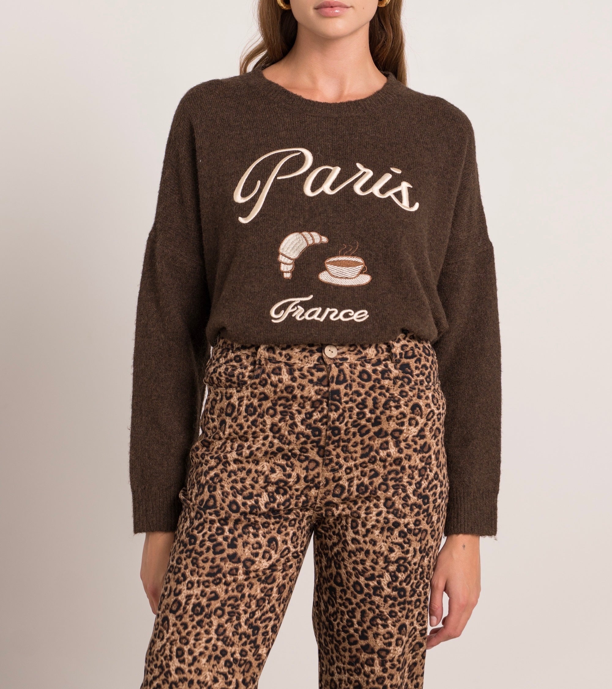Pull « Paris » bleu ou marron