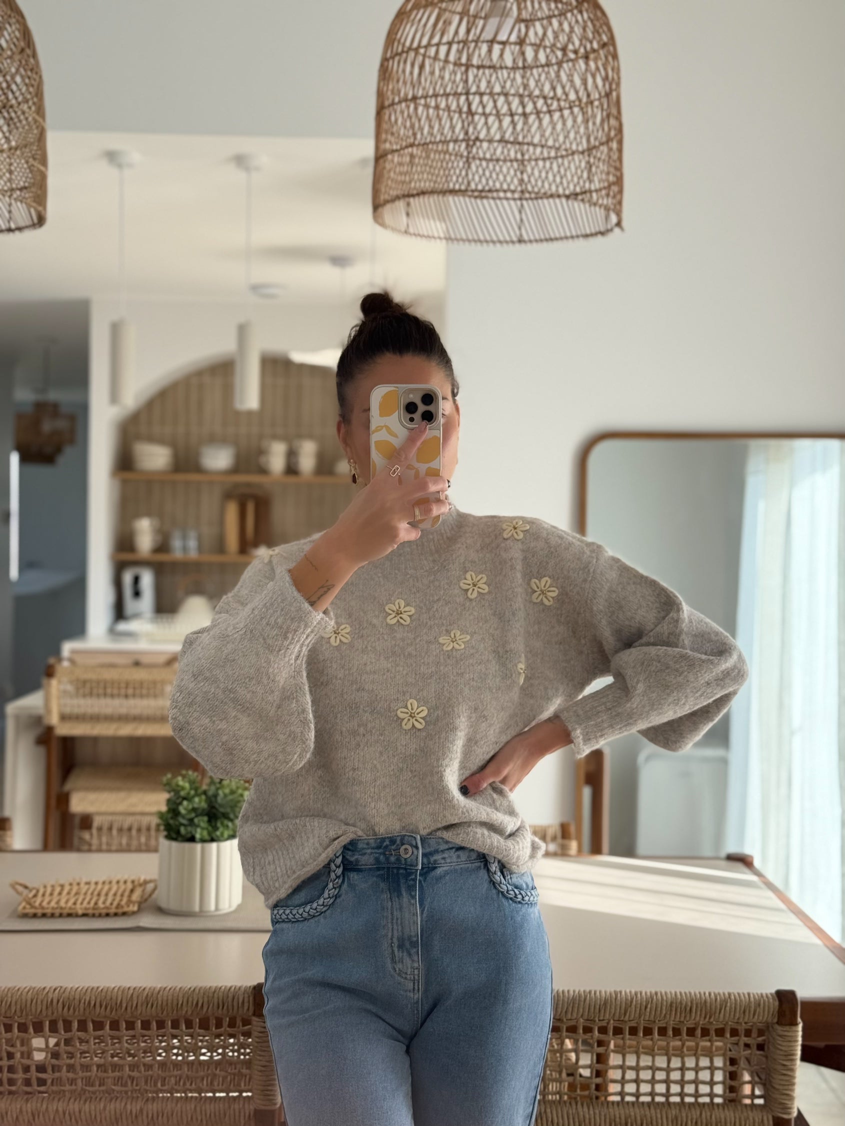 Pull Daisy Mood GRIS TU