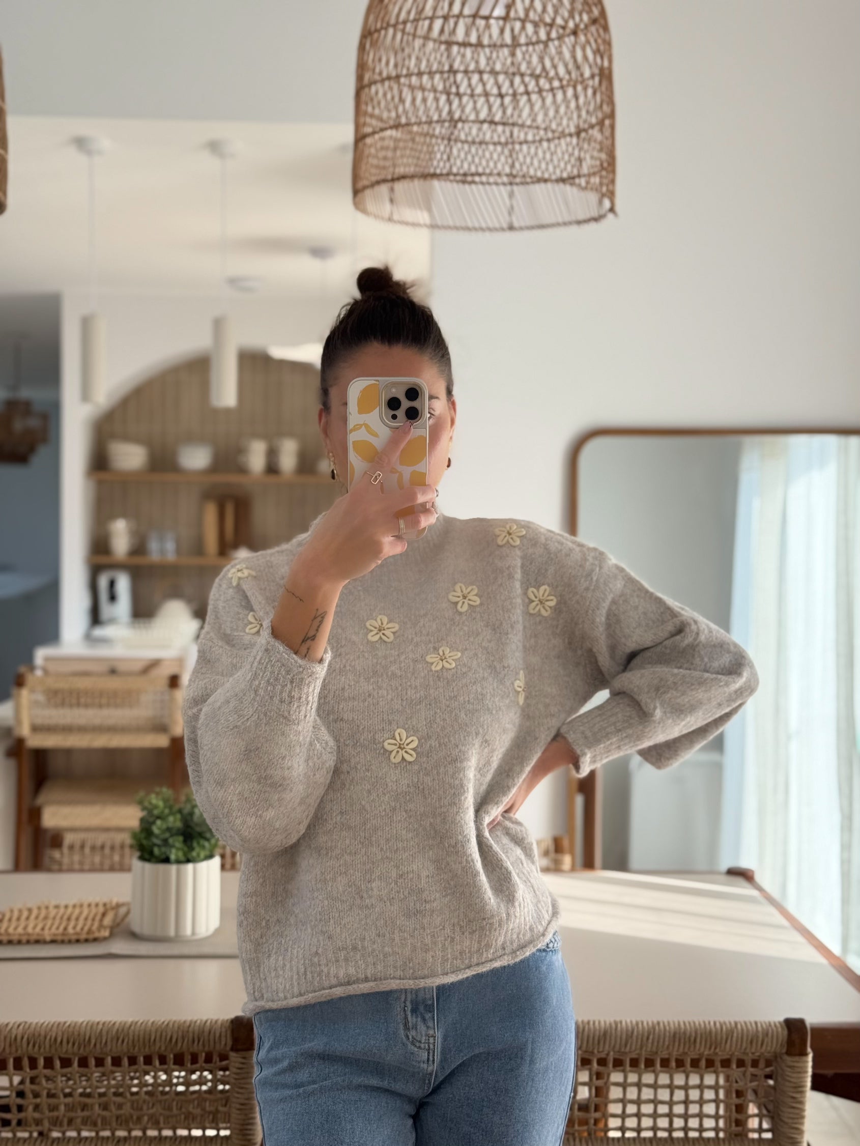 Pull Daisy Mood GRIS TU